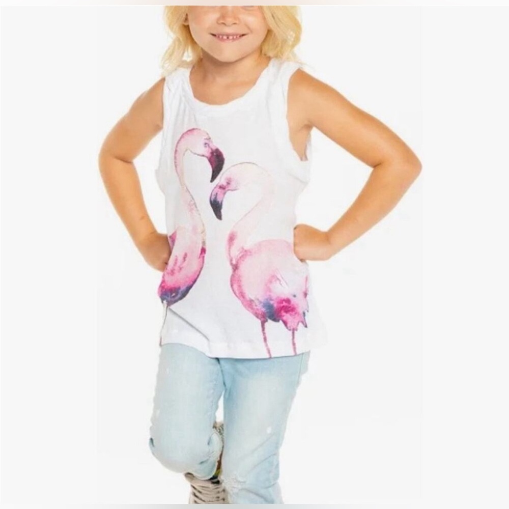 Chaser Girls Flamingo Love Tank Size 6 NWOT